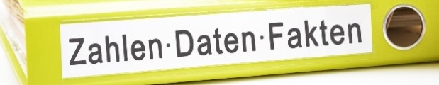 Foto: © Marco2811 - Fotolia.com Foto: Rücken eines Aktenordners (hellgrün), beschriftet mit "Zahlen - Daten - Fakten".